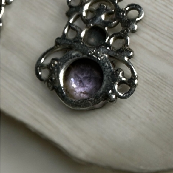 Sterling Silver Amethyst Drop Earrings - Picture 8 of 12